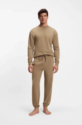 Shoulder-logo sweatshirt in cotton terry