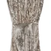 Shoulder-pad dress with sequins