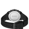 Silicone-strap watch with black dial