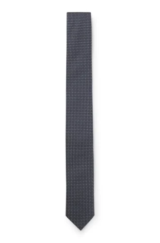 Silk-blend tie with jacquard pattern