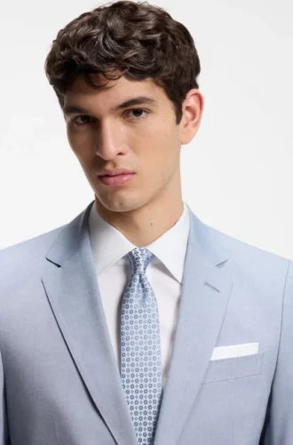 Silk-blend tie with jacquard pattern
