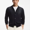 Silk cardigan with mesh paneling