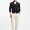 Silk cardigan with mesh paneling