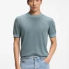 Silk-cotton sweater with structured knit