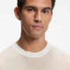 Silk-cotton sweater with structured knit