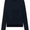 Silk-piqué sweater with mock neck