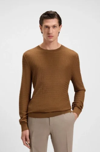 Silk sweater with Prince of Wales check structure