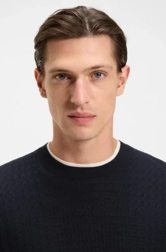 Silk sweater with Prince of Wales check structure