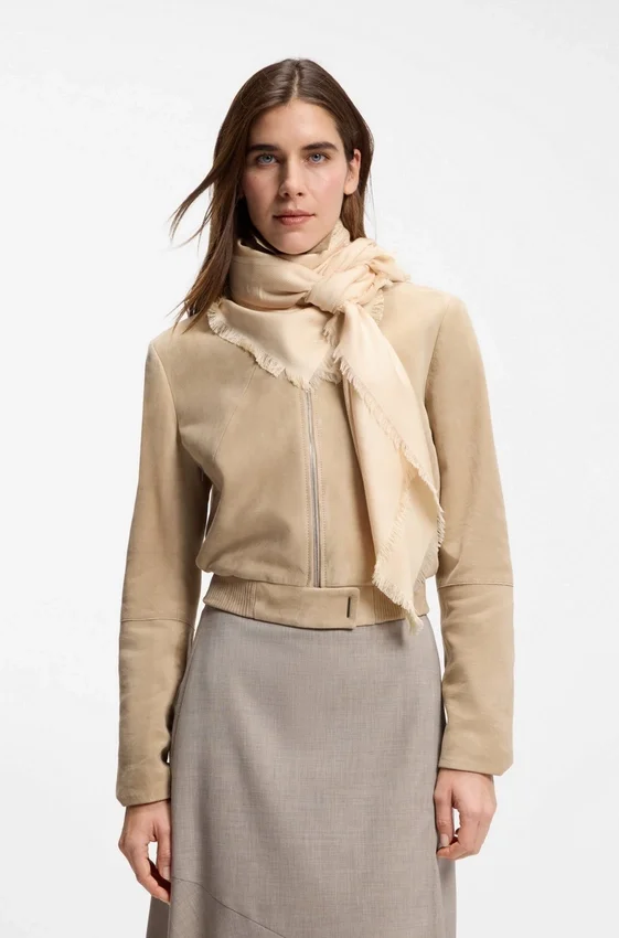 Silk-wool scarf with logos and monograms Silk-wool scarf with logos and monograms