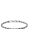 Silver-tone cuff with rope-style chain
