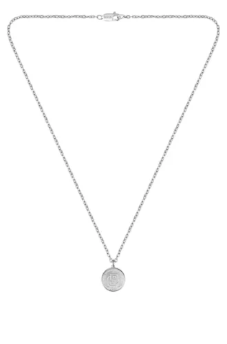 Silver-tone necklace with Double B monogram medallion