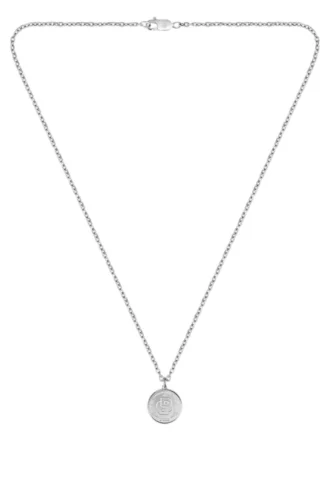 Silver-tone necklace with Double B monogram medallion