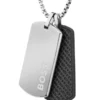 Silver-tone necklace with double-tag pendant