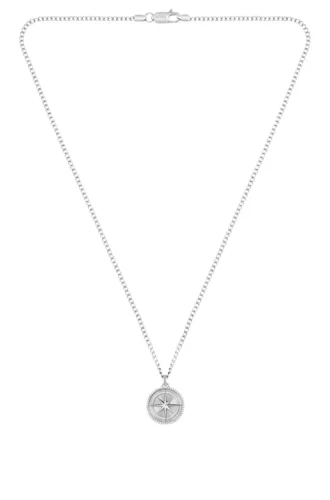 Silver-tone necklace with medallion pendant