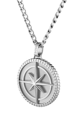 Silver-tone necklace with medallion pendant