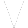 Silver-tone necklace with stripe-effect pendant