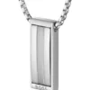 Silver-tone necklace with stripe-effect pendant