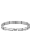 Silver-tone striped cuff with logo clasp