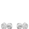 Silver-tone stud earrings with crystal core Silver-tone stud earrings with crystal core