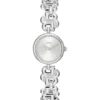 Silver-tone watch with monogram-link bracelet