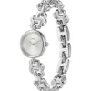Silver-tone watch with monogram-link bracelet