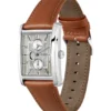 Silver-tone watch with textured skeleton dial