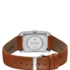 Silver-tone watch with textured skeleton dial