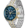 SKYTRAVELLER Two-tone chronograph watch with blue dial