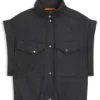 Sleeveless blazer in melange stretch flannel