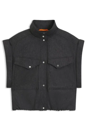 Sleeveless blazer in melange stretch flannel Sleeveless blazer in melange stretch flannel