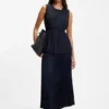 Sleeveless crepe blouse with pleats Sleeveless crepe blouse with pleats