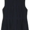 Sleeveless crepe blouse with pleats Sleeveless crepe blouse with pleats