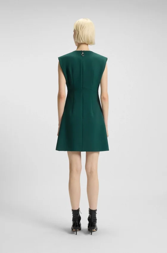 Sleeveless dress with front pleat Sleeveless dress with front pleat