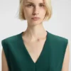 Sleeveless dress with front pleat Sleeveless dress with front pleat