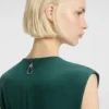 Sleeveless dress with front pleat Sleeveless dress with front pleat