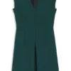 Sleeveless dress with front pleat Sleeveless dress with front pleat