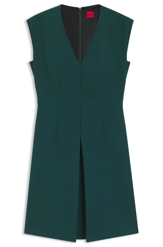 Sleeveless dress with front pleat Sleeveless dress with front pleat
