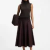 Sleeveless mock-neck sweater in merino wool