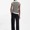 Sleeveless mock-neck sweater in merino wool