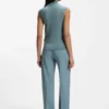 Sleeveless mock-neck sweater in merino wool