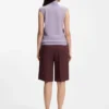 Sleeveless mock-neck sweater in merino wool