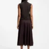 Sleeveless mock-neck sweater in merino wool