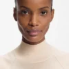 Sleeveless mock-neck sweater in merino wool