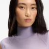 Sleeveless mock-neck sweater in merino wool
