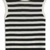 Sleeveless mock-neck sweater in merino wool