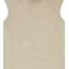 Sleeveless mock-neck sweater in merino wool