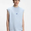 Sleeveless T-shirt in cotton jersey with logo detail