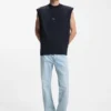 Sleeveless T-shirt in cotton jersey with logo detail
