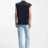 Sleeveless T-shirt in cotton jersey with logo detail