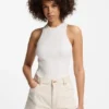 Sleeveless top with irregular rib